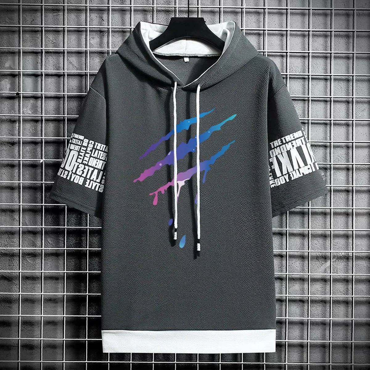 T Shirt for Men Clothing Streetwear Hoodies Oversized Korea 반팔티 Casual Hat T-shirt Print Graphic Tshirt Anime Sports Gym Hoodie