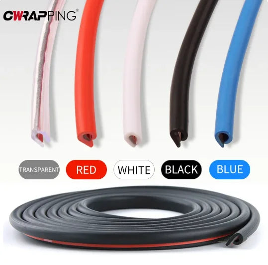 5M Auto Door Sealing Strips Transparent Anti-collision Protection PVC Strip Car Door Protector Edge Scratch for Cars Accessories