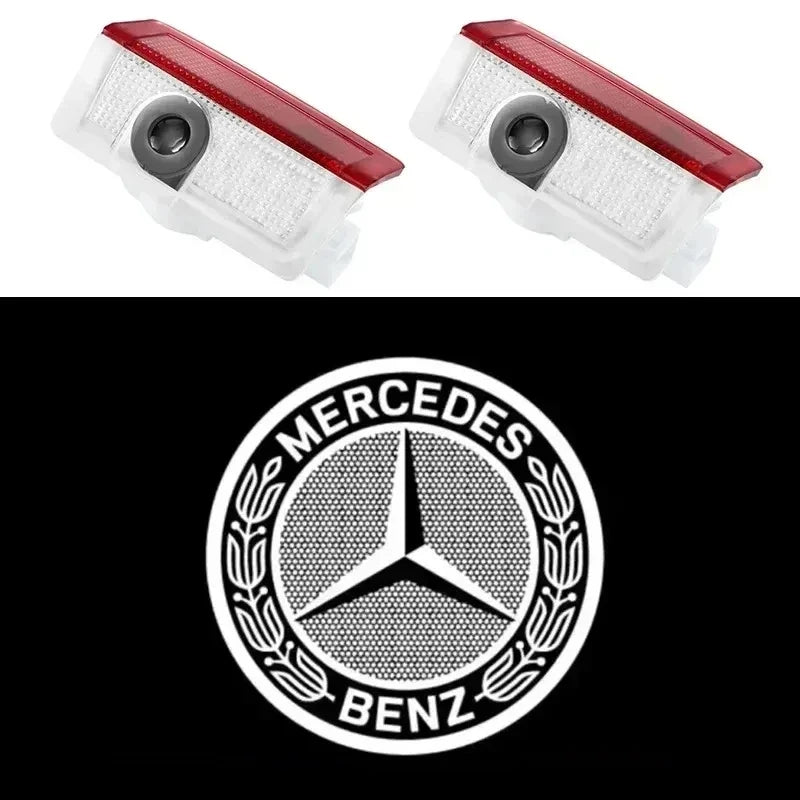 2Pcs LED Light Car Door Projector Lamps Accessories for Mercedes Benz AMG A B C M ML GLA GLS E Class W176 W205 W166 W246 W212