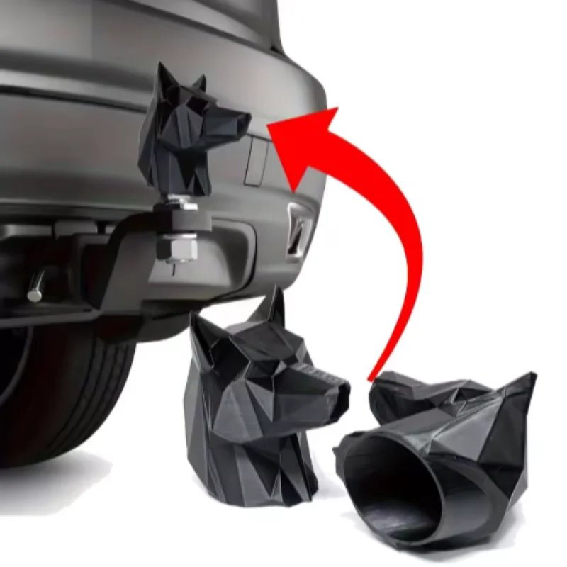 50mm Cool Dog Head Tow Bar Ball Cover Cap Ball Hood Trailer Hitch Protect Towball Trailer Ball Cover Black Car Accessories