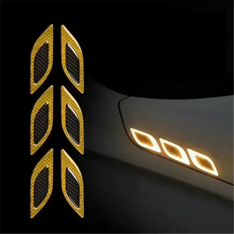 6pcs/set Reflective Strips Anti-Scratch Anticollision Car Stickers Auto Accessories Exterior Eflective Decals
