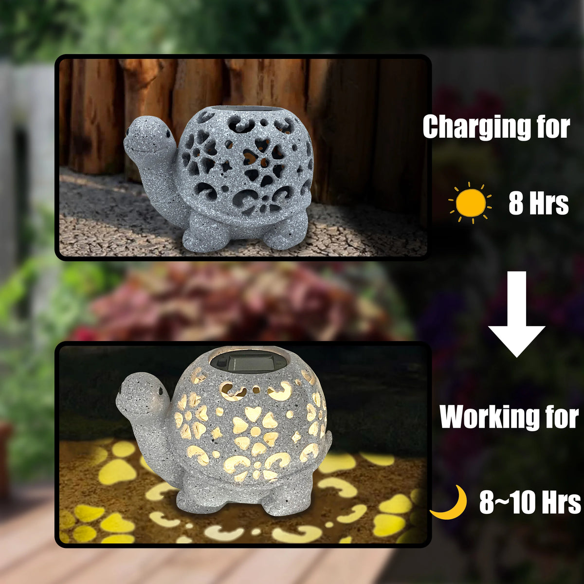 Solar Outdoor Statue with Light Birthday Gift for Mom, Unique Female Gift, Garden Statue for Spring Decoration