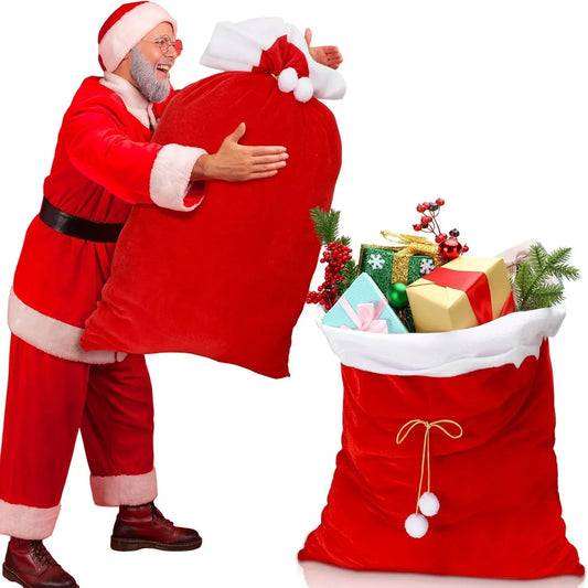 Large Red Velvet Christmas Bag