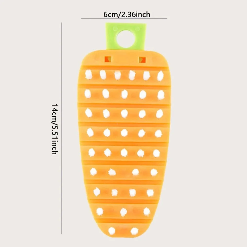 Flexible Vegetable Cleaning Brush, 2-in-1 Scrubber for Potato Carrot Apple, Dishwasher Safe Kitchen Brush for Fruits Vegetables