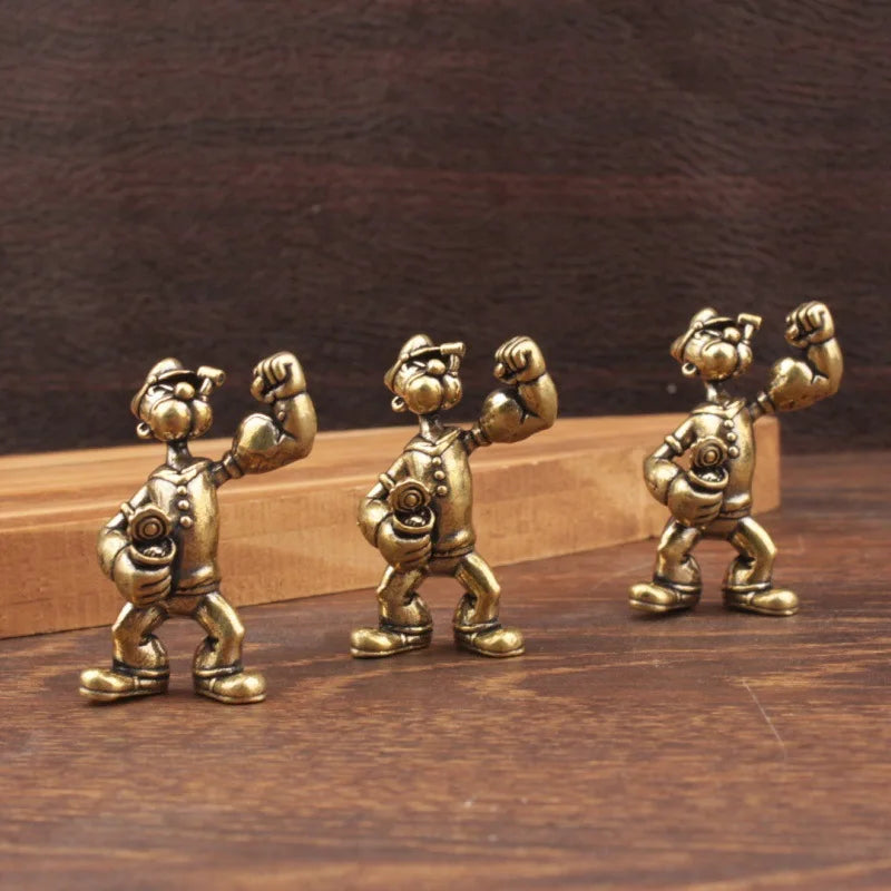 1/3 piece brass solid Popeye creative desk tea table art ornaments decoration car home desktop ornaments
