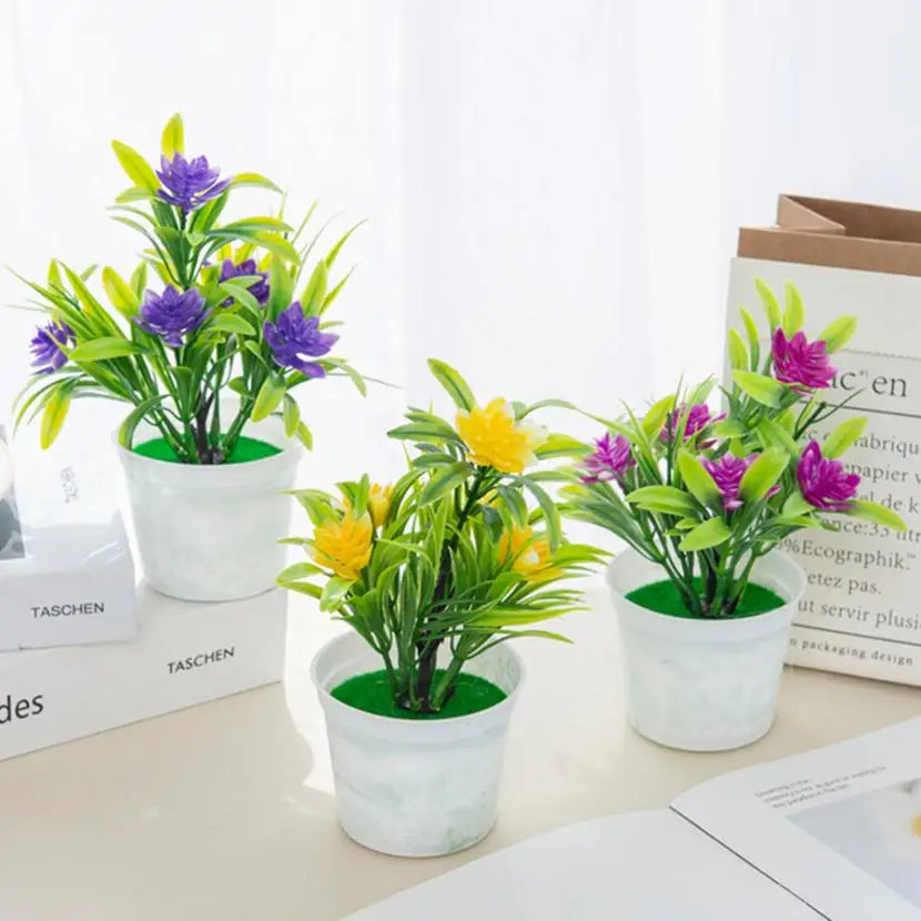 TTCY Mini Potted Bonsai Flowers