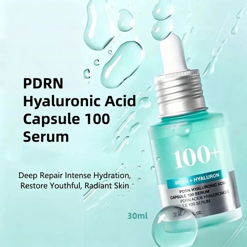 Korean PDRN Blue Essence,Hyaluronic Acid 100 Serum Radiant Skin Face Serum,Lightweight Deep Hydration 30ml Skincare Products