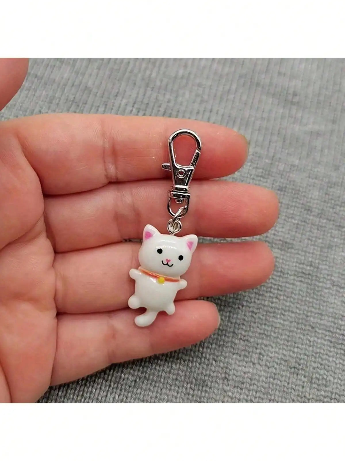 7pcs Cat Keychain For Men And Women Cartoon Accessories Durable Keyring With Lobster Clasp Decorative Gift For Bags Car Keys