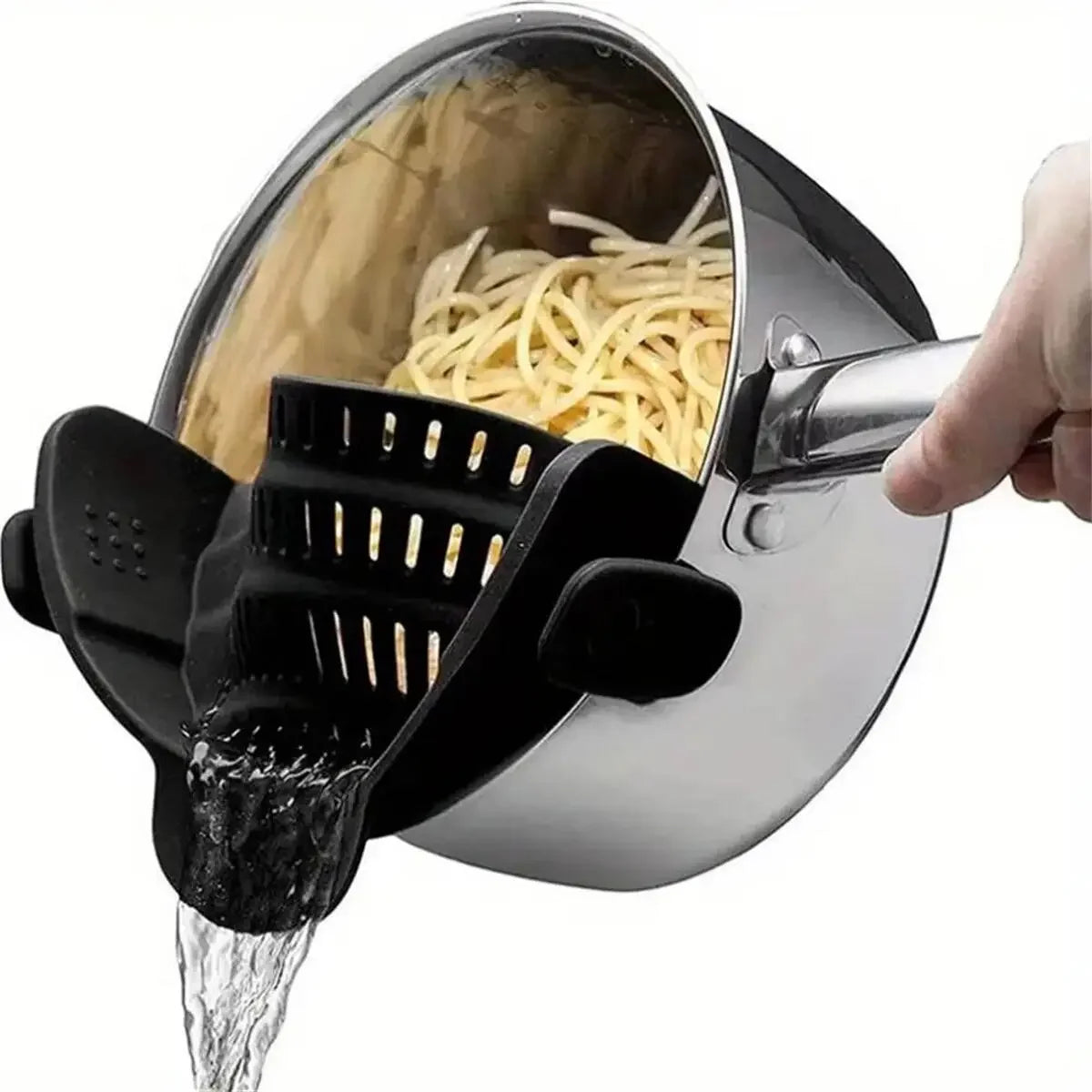 Silicone Clip Pot Strainer Anti Spill Water Drain Filter Adjust Design Pots Pans Bowls Perfect Straining Cooking Helper 1PC