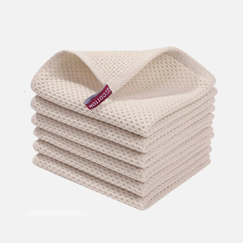 New 100% Cotton Dishcloth Ultra Soft Absorbent Kitchen Towel Household Cleaning Cloth Kitchen Tools Gadgets Wash Cloth Dish Rag