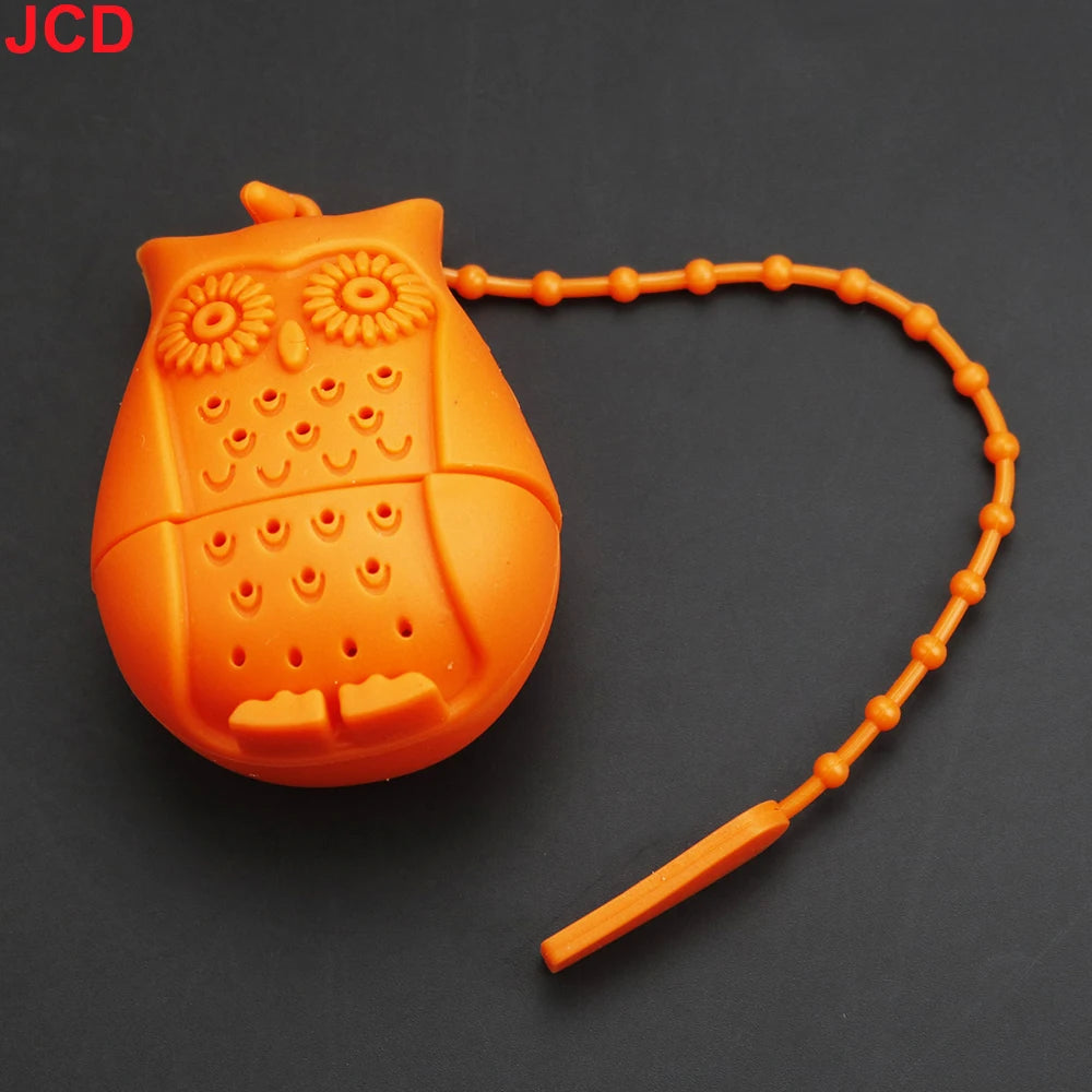 Silicone Strawberry+Lemon Loose Cute Owl Tea Leaf Strainer Herbal Spice Infuser Filter Diffuser Tea bag tea maker tea infuser ﻿