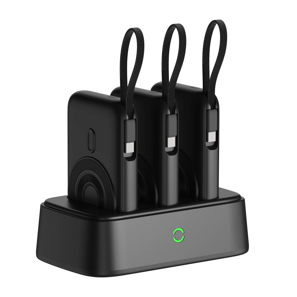 Domars Portable Power Banks with 6x10000mAh PD 22.5W Magnetic Wireless Fast Charging Station Built-in Type-C Cables With CCC