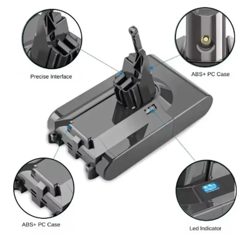 2025New for Dyson V8 21.6V 12800mAh Replacement Battery for Dyson V8 Absolute Cord-Free Vacuum Handheld Vacuum Cleaner Batte