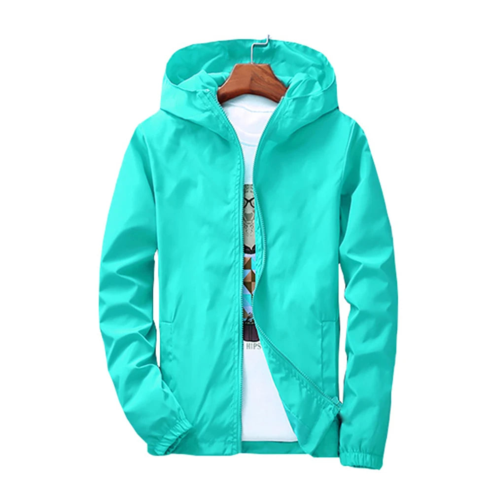 2025 Spring and Autumn New Youth Men's Fashion Casual Zipper Jacket Student Korean Edition Thin Top Solid Color Hooded Jacket
