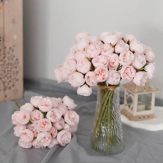 Tenvity Pink Rose Peony Bouquet