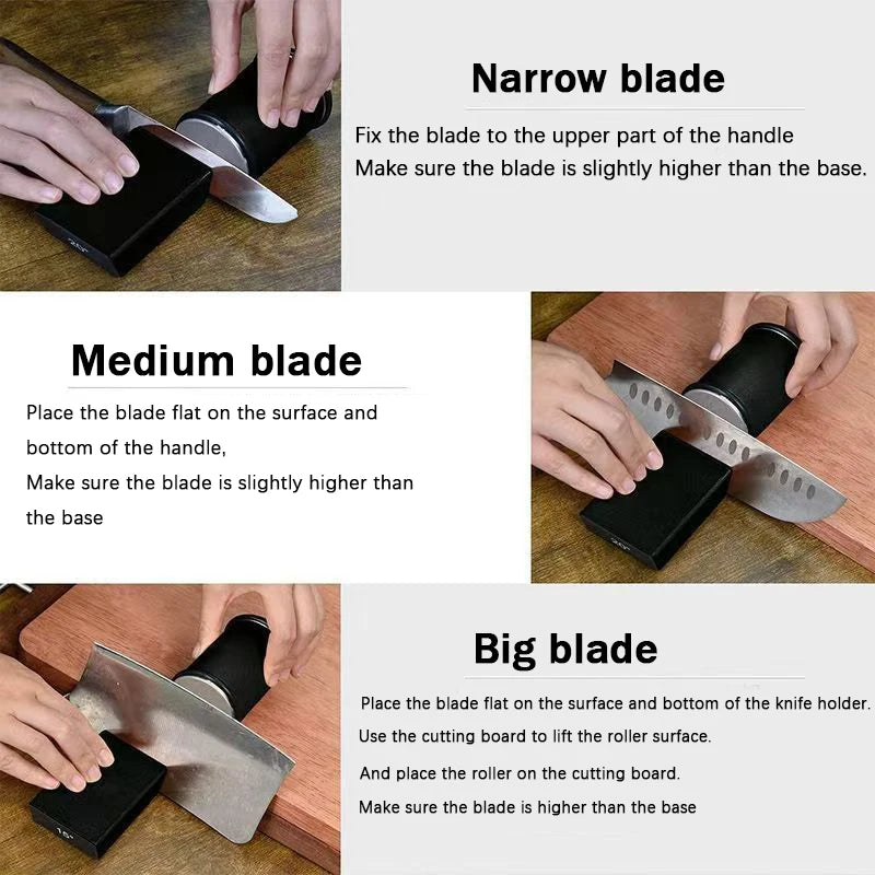Rolling Knife Sharpener For Straight Edge Knife Sharpener Kit With 15/20° Degree Magnetic Angle For Kitchen Knives Whetstone Set