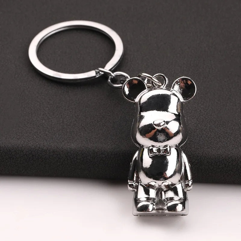 Cute Bear Pendant Keychain Unisex Protable Schoolbag Car Key Hanging Accessories Holiday Party Couple Best Friend Gift Keyholder