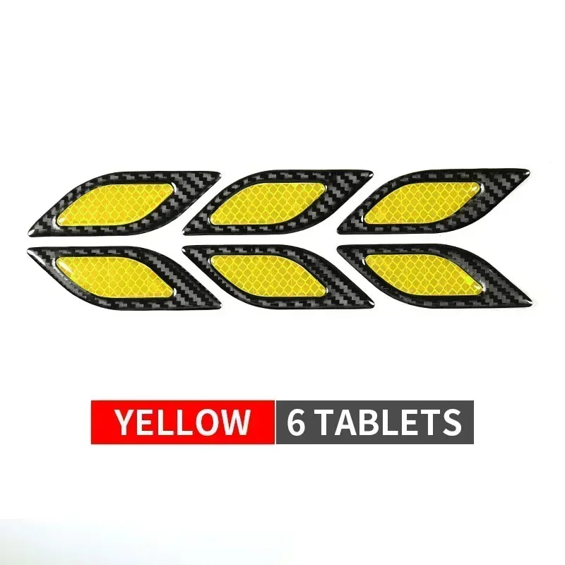 6pcs/set Reflective Strips Anti-Scratch Anticollision Car Stickers Auto Accessories Exterior Eflective Decals
