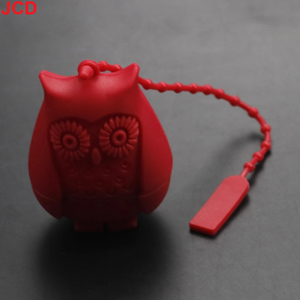 Silicone Strawberry+Lemon Loose Cute Owl Tea Leaf Strainer Herbal Spice Infuser Filter Diffuser Tea bag tea maker tea infuser ﻿