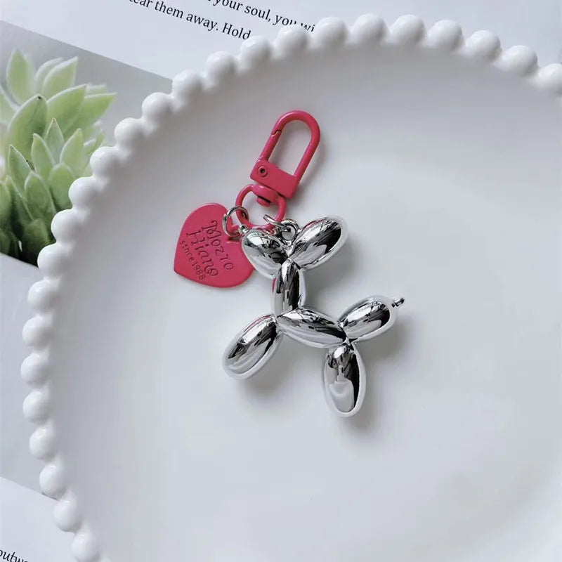 Fashion Keychain Punk Y2K Balloon Dog Keychains for Women Bag Pendant Jewelry Trinket Girl's Car Key Ring Key Chain Accessories