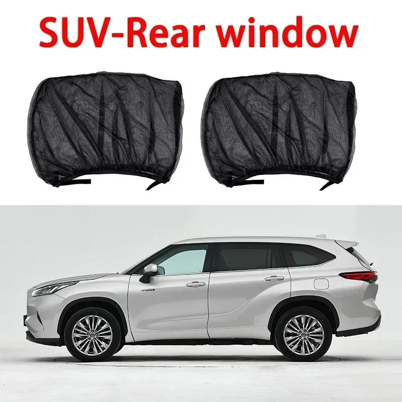Car Sunshade Curtains Universal Side Window Shades SUV Curtains Protection Repellent Mosquito Mesh Net Sunshade Auto Accessories