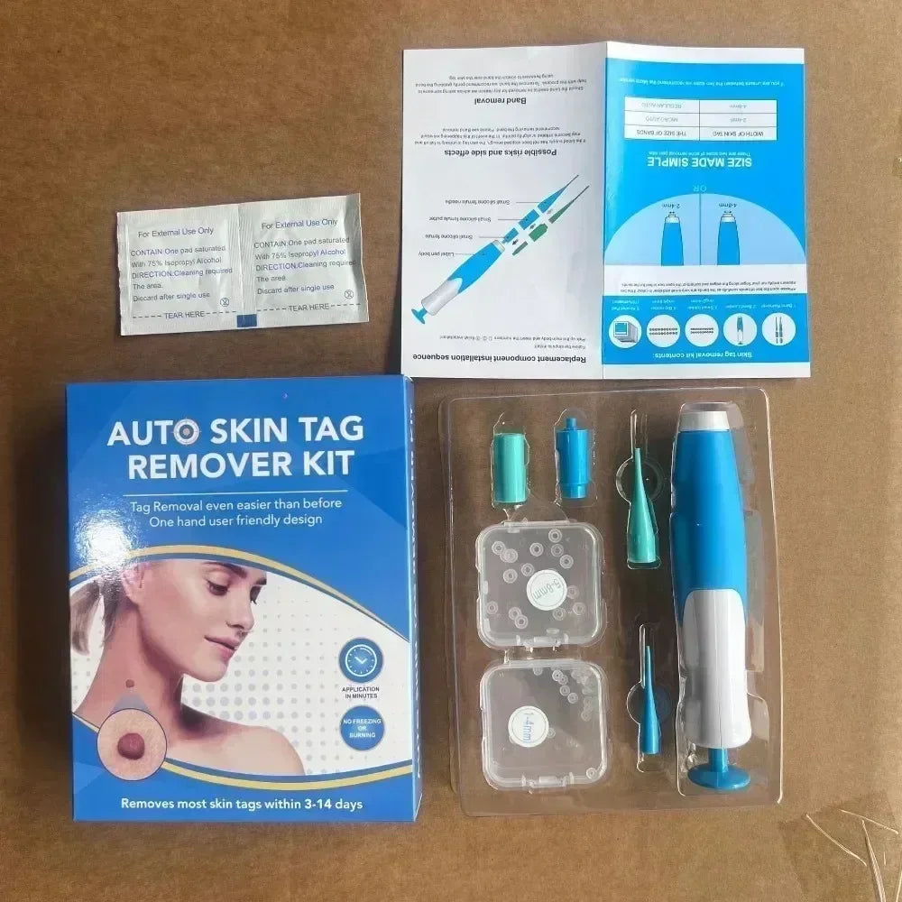 2 IN 1 Painless Auto Micro Skin Tag Removal Kit Adult Skin Tag Mole Wart Remover Device Face Cleaning Skin Care Beauty Tools