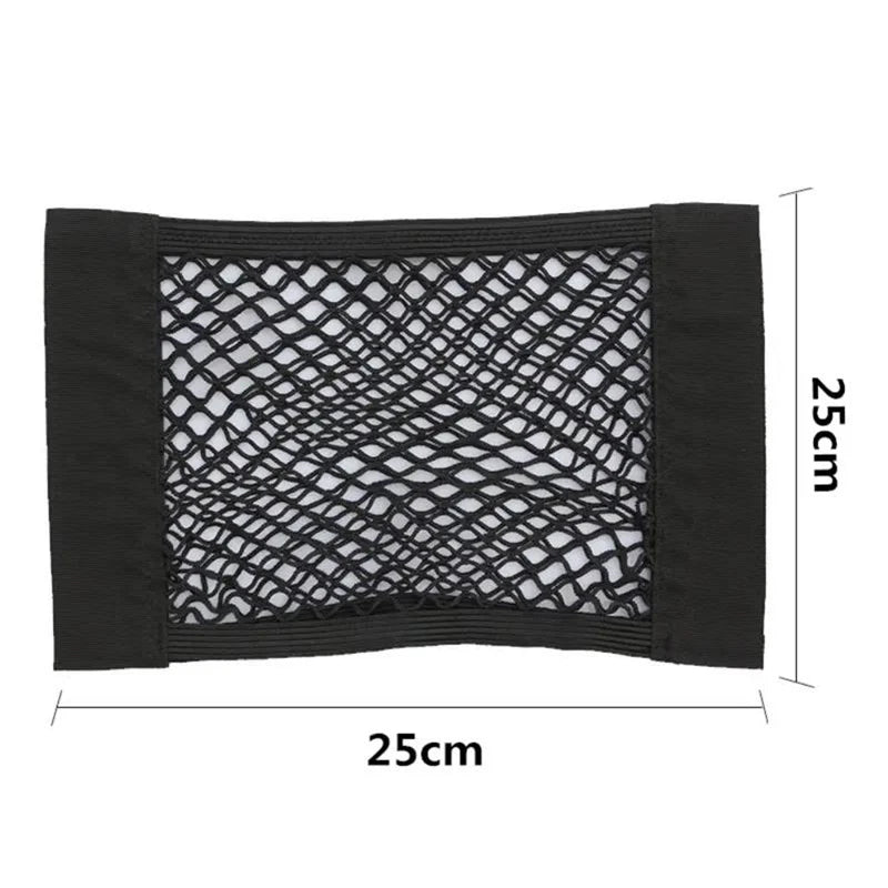 Car Seat Back Organizer Trunk Net Seat Elastic String Net Magic Sticker Mesh Storage Bag Auto Seat Back Bag Car Accessories