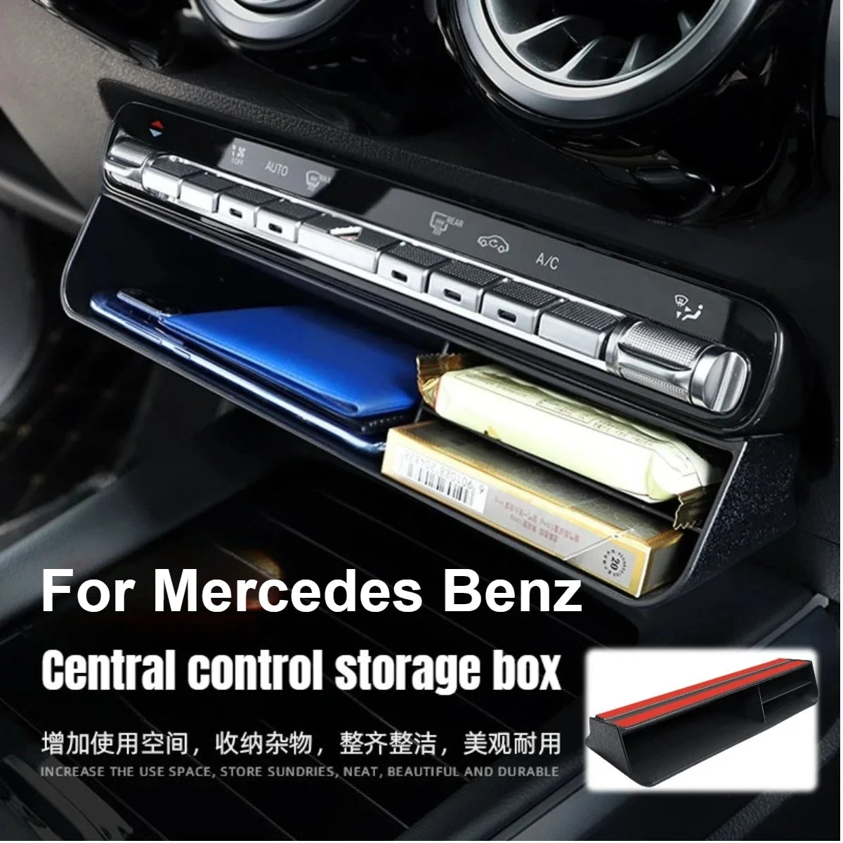 Car Central Control Storage Box for Mercedes Benz A B CLA GLB GLA GLE Class Storage and Storage Air outlet box Glove boxes