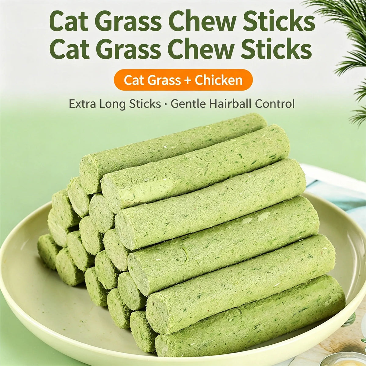 Cat Grass Teeth Grinding Chew Stick Pet Snacks Sticks For Hairball Teething Freeze Dried Catnip Pet Snack Sticks Digestion