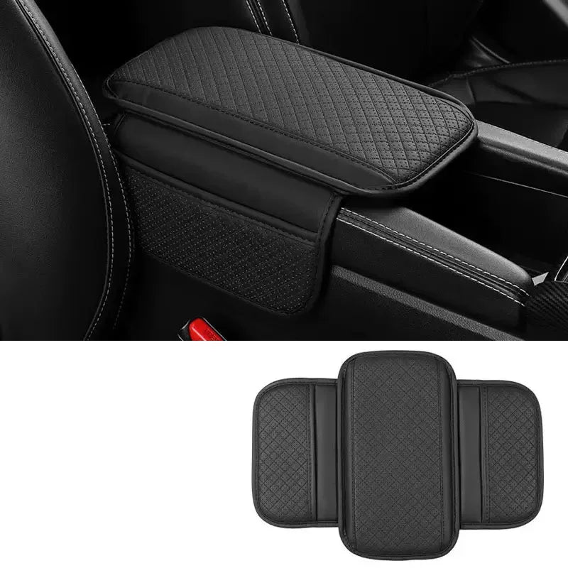 Universal Car Arm Rest Cushion PU Leather Breathable Center Console Box Cover Anti Scratch Armrest Box Protector Cover