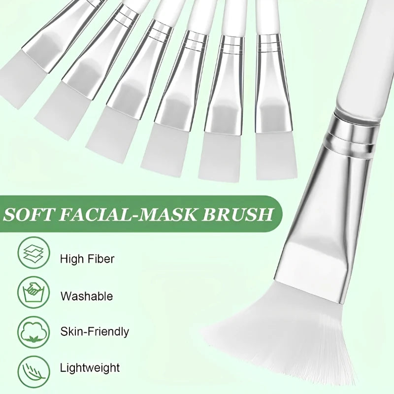 12pcs/set Facial Mask Brushes Soft bristle Transparent Crystal Rod Face Applicator Brush DIY Skincare Salon Spa Makeup Tools