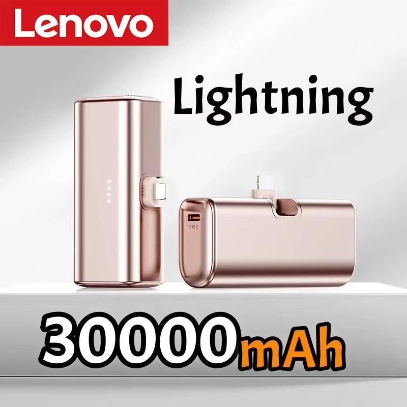 Lenovo 225W Fast Charging USB C Power Bank 500000mAh Mini Portable Charger for iPhone 15 16 Android Devices Travel Battery Pack