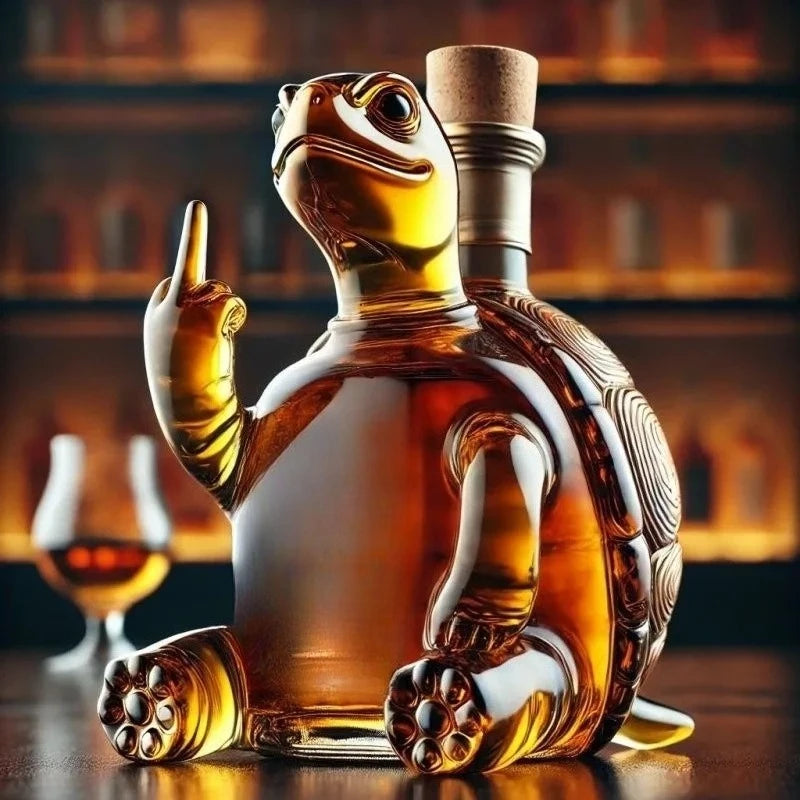 10Oz Funny Middle Finger Whiskey Glass Decanter Duck Turtle Dog Glass Whiskey Wine Bottle