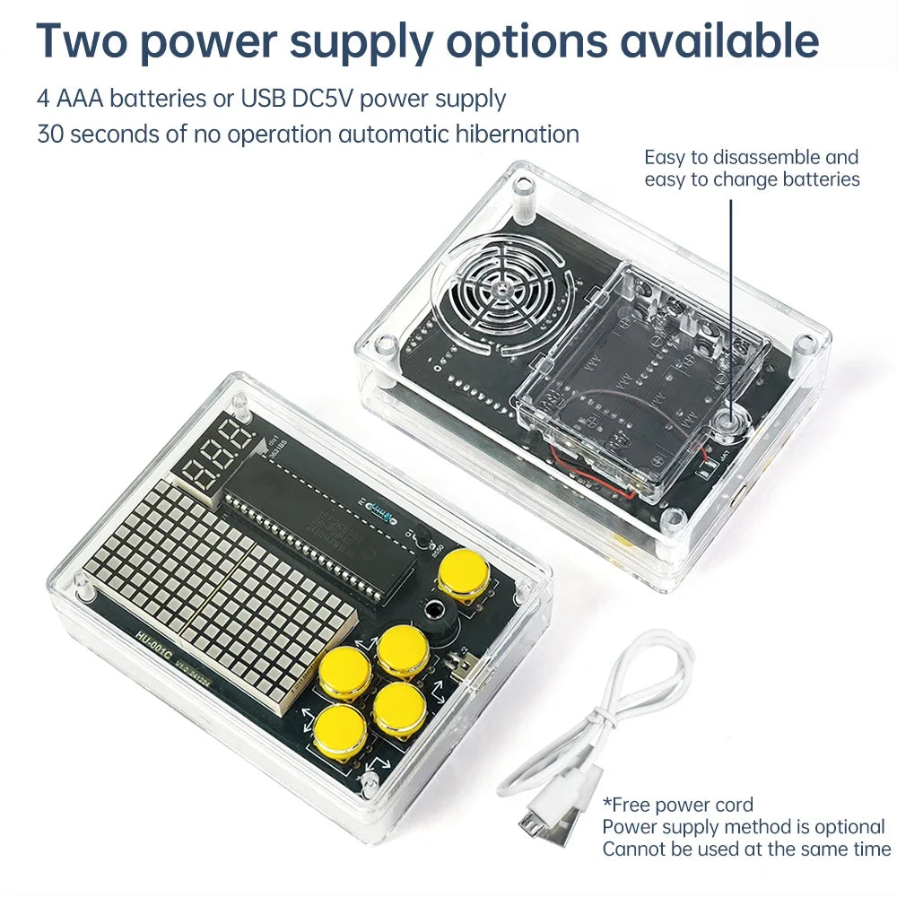 7 Pixel Game Console Kits Puzzle Pixel Game Console 51 Single-chip DIY Welding Practice Parts Electronic DIY Kit