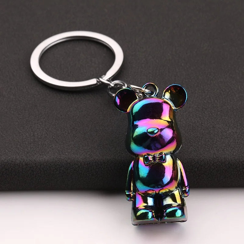 Cute Bear Pendant Keychain Unisex Protable Schoolbag Car Key Hanging Accessories Holiday Party Couple Best Friend Gift Keyholder