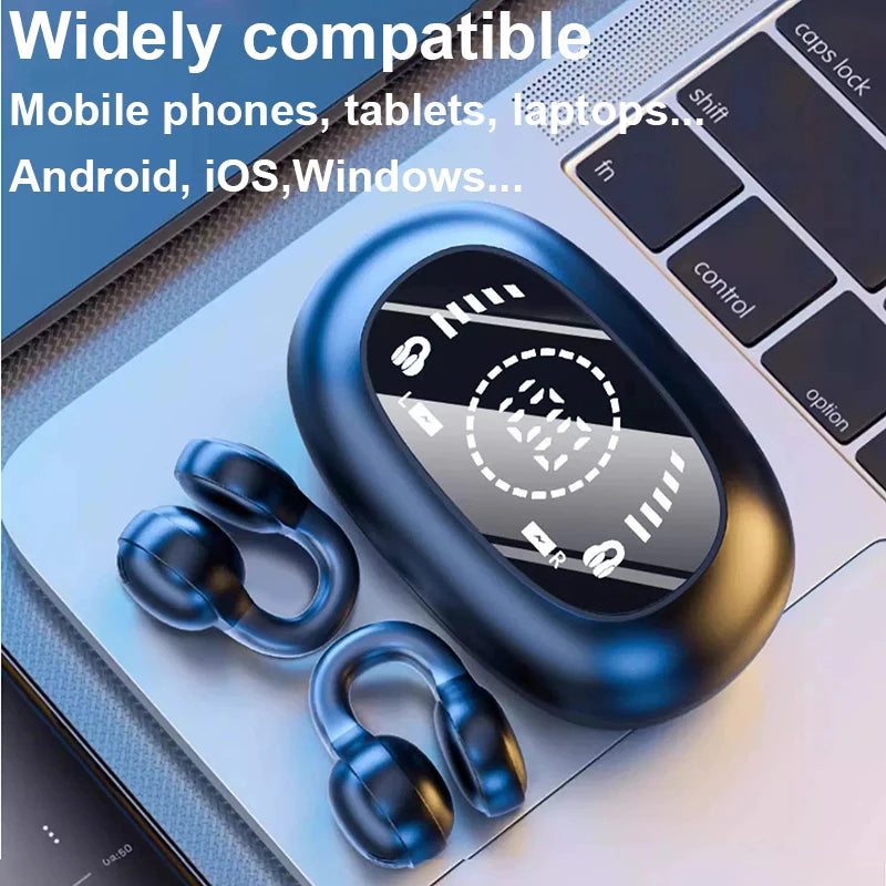 For Xiaomi Lenovo Bluetooth Earphones Soft Silicone Ear-Clip Wireless Headphone HiFi Stereo Headset Outdoor Sports Handsfree
