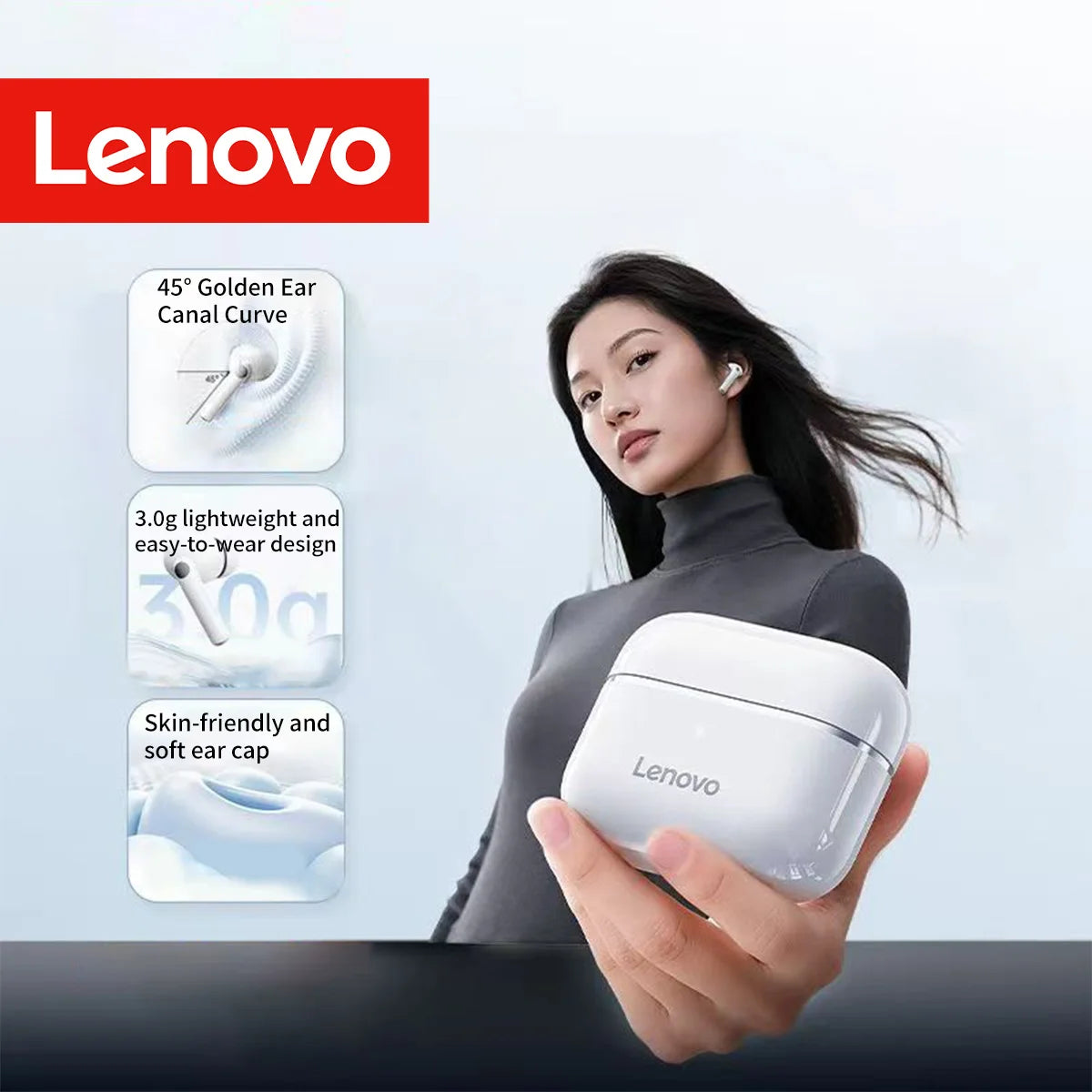 Lenovo EA230 Bluetooth 5.4 Wireless Headphones Built In Microphone USB Type C Charging Port Noise Isolating Comfortable Over New