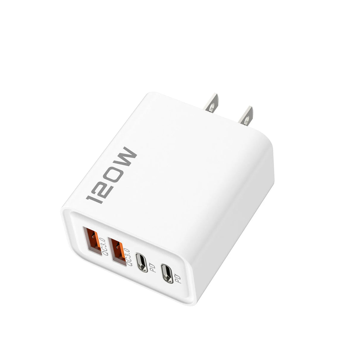 120W Double PD Fast Charger with Type-C & QC3.0 Ports Support PD Charging Protocol 5V 2A Charging Adapter