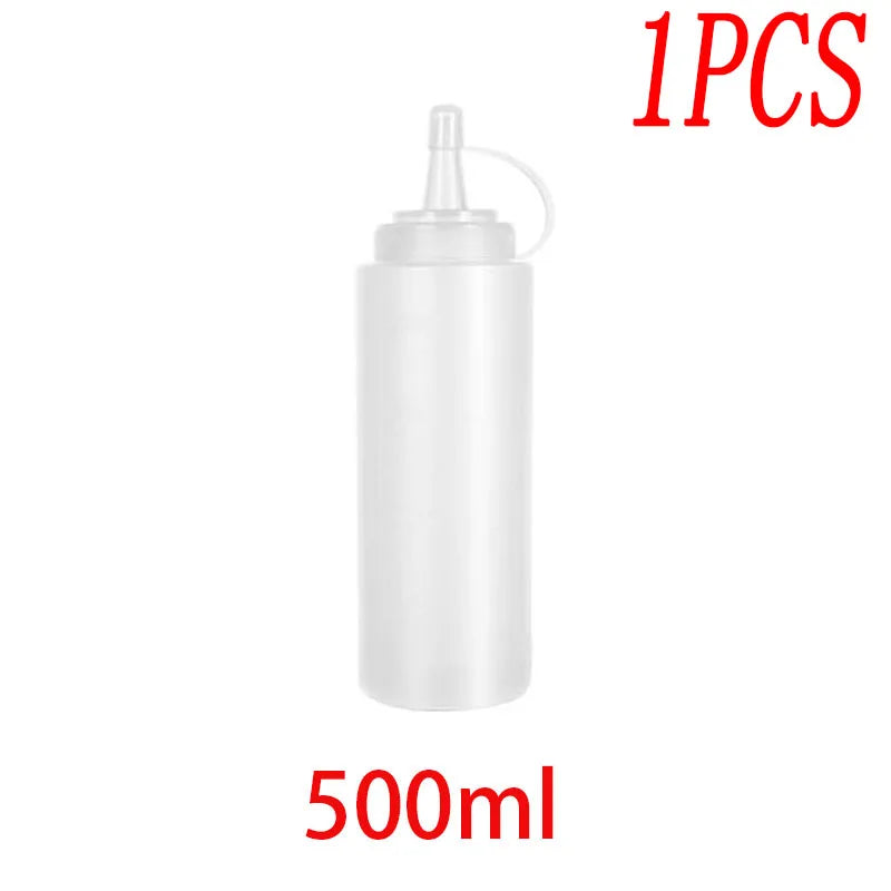 Large Squeeze Condiment Bottles with Nozzles Ketchup BBQ Sauces Olive Oil Bottle Dispenser Squeeze Sauce Bottle Kitchen Gadget
