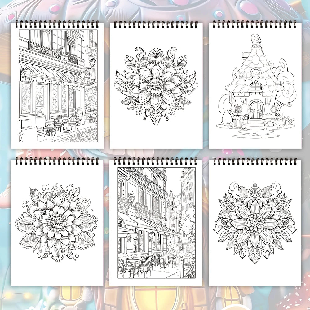 1pc,Teenagers Coloring Book-30 Different Patterns,100gsm,11.2x8.3 “Stress Relief,Easter,Birthday,Valentine's Day Gift
