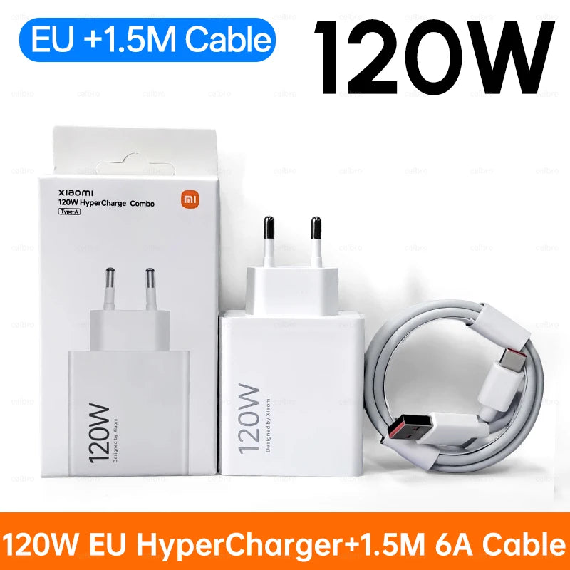 120W Xiaomi Super Fast Charger 100W Turbo Hyper Charge Adapter Mi 17 15 14 13 11T Ultra Pro Redmi 12C Note 14 POCO F6 F7 X7 Pro
