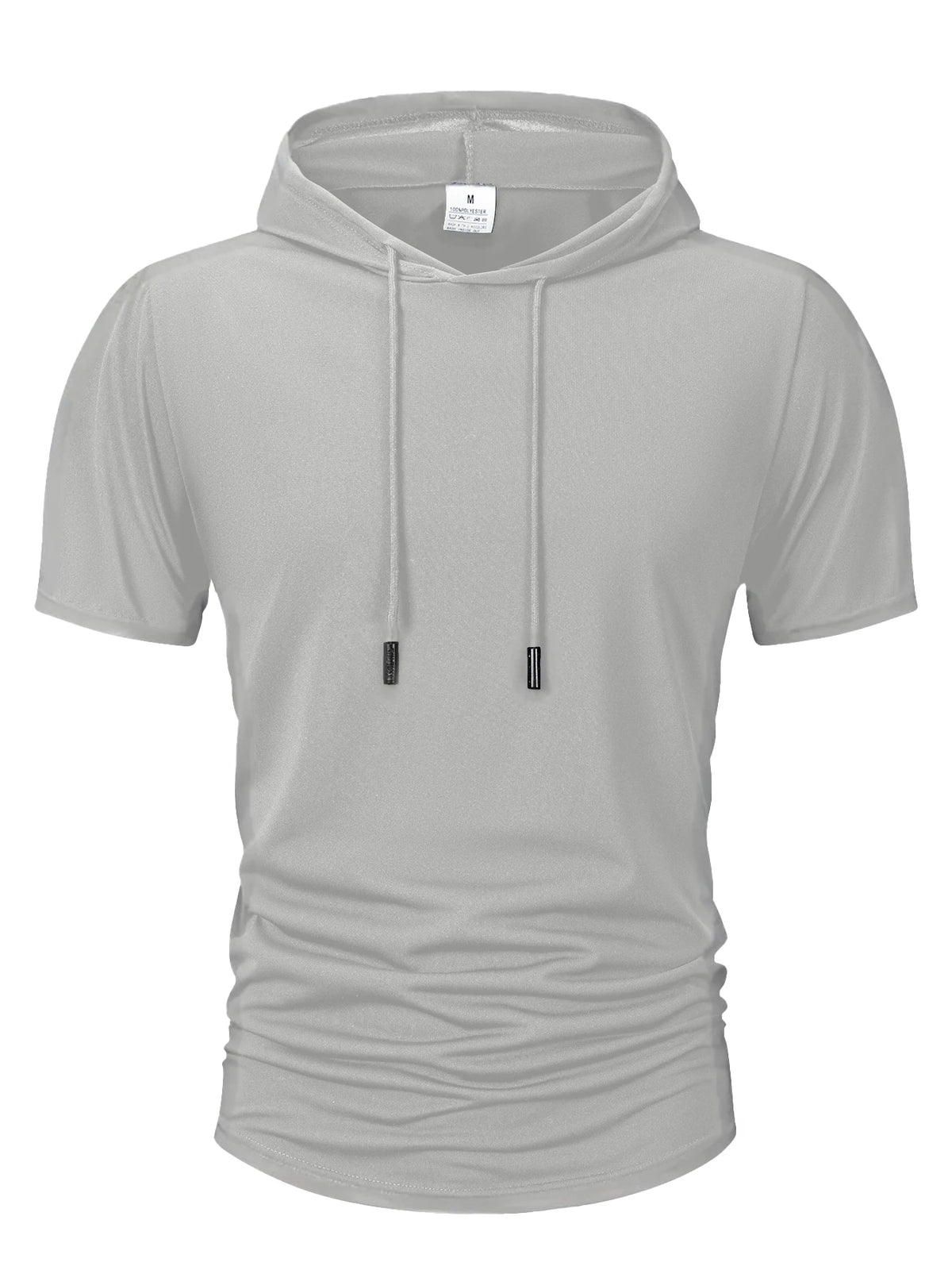Summer Men's Hooded Sweatwear Casual Short Sleeve Loose T-shirt Solid Color Lightweight Hoodie Fitness Breathable Tops