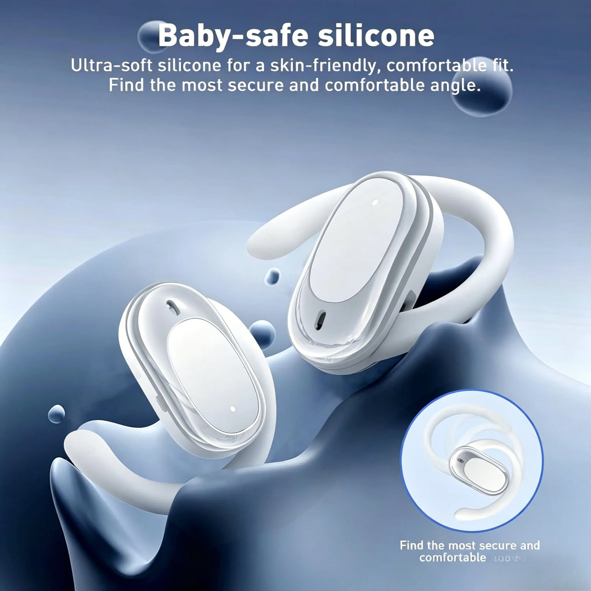 Open-Ear Over-Ear Wireless Bluetooth Headphones Rotatable Design Noise Cancelling Earphones with Built-in Microphone