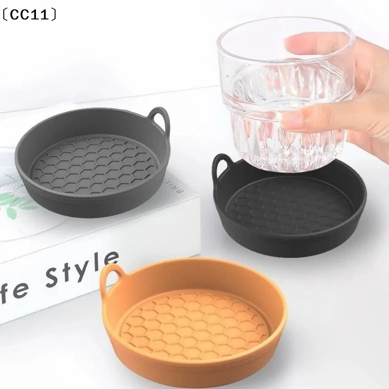 2Pcs Anti-Slip Coaster For Car Stable Food Grade Silicone Gel Drink Holder Pad Auto Cup Holder Coasters Silent Cup Pad〔CC11〕