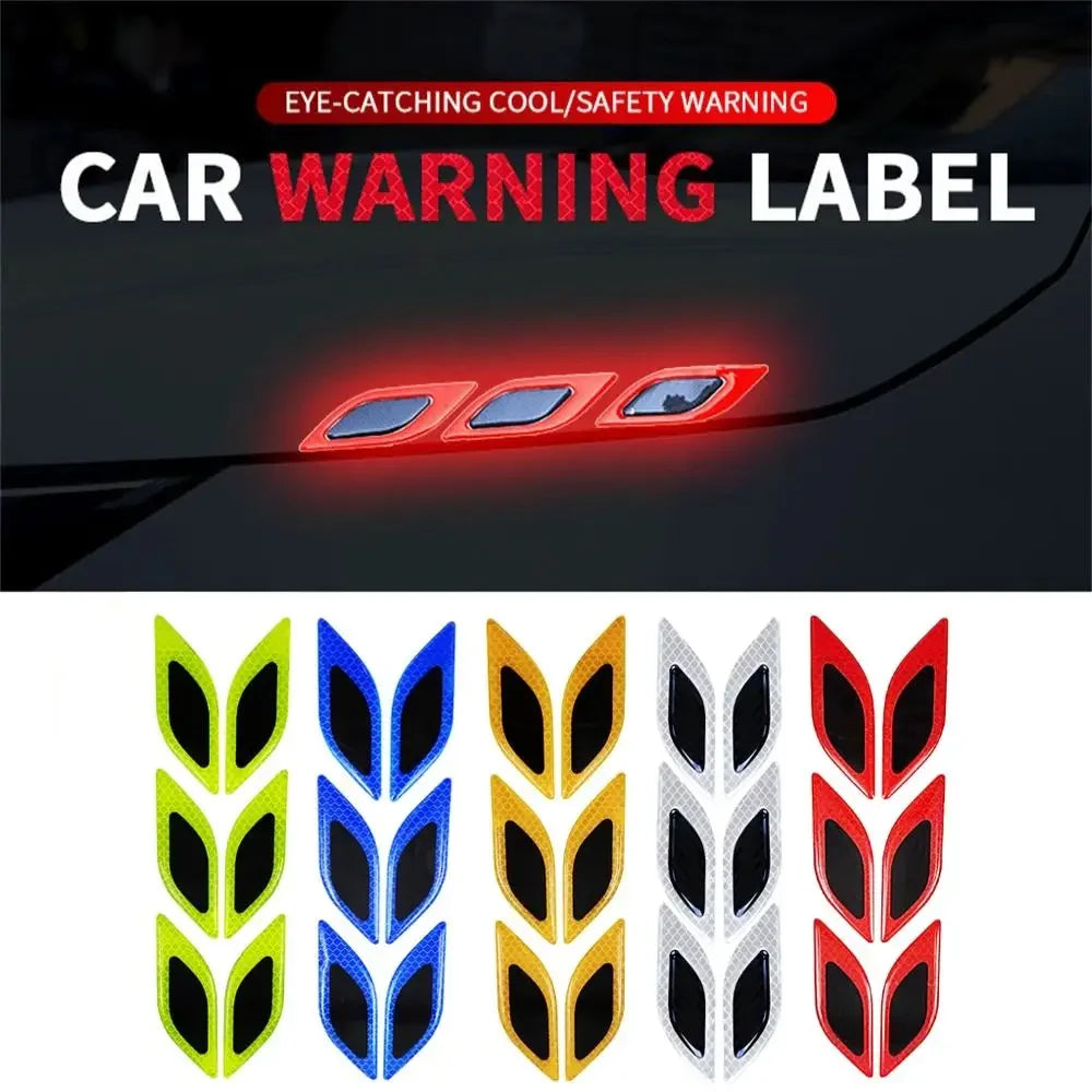 6pcs/set Reflective Strips Anti-Scratch Anticollision Car Stickers Auto Accessories Exterior Eflective Decals