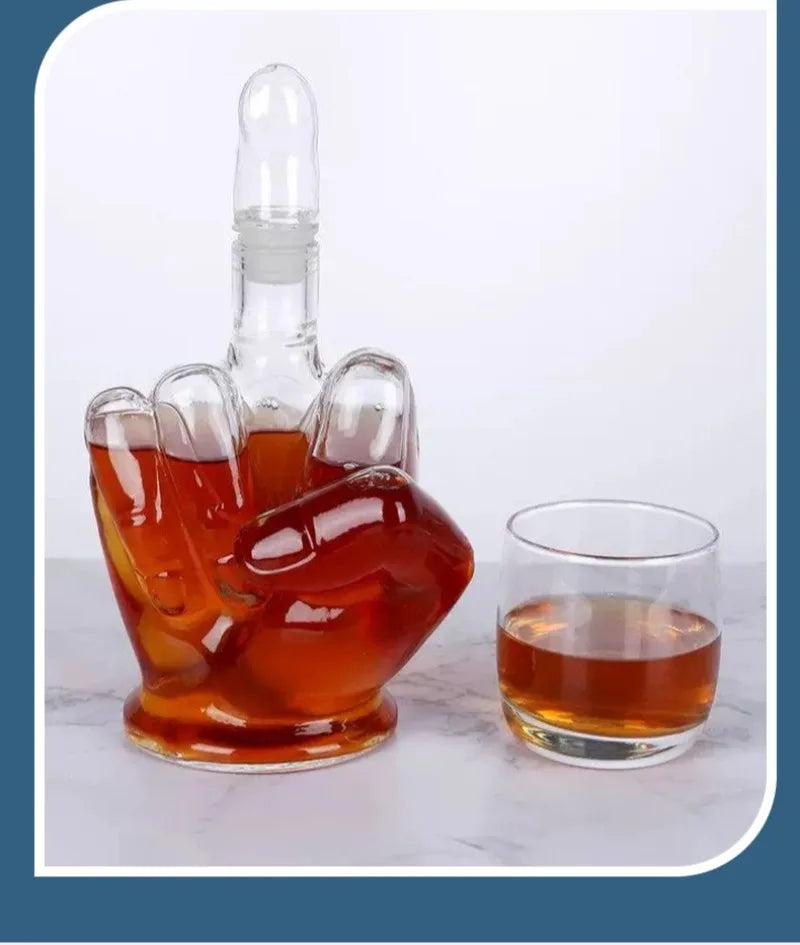 1000ML Decanter, Novelty Finger Whisky Decanter, Scottish Bourbon Bottle