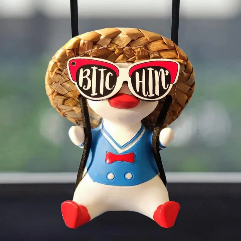Swing Car Pendant for Car Rear View Mirrior Hanging Accessories Swing Duck Cute Car Decor Car Gift