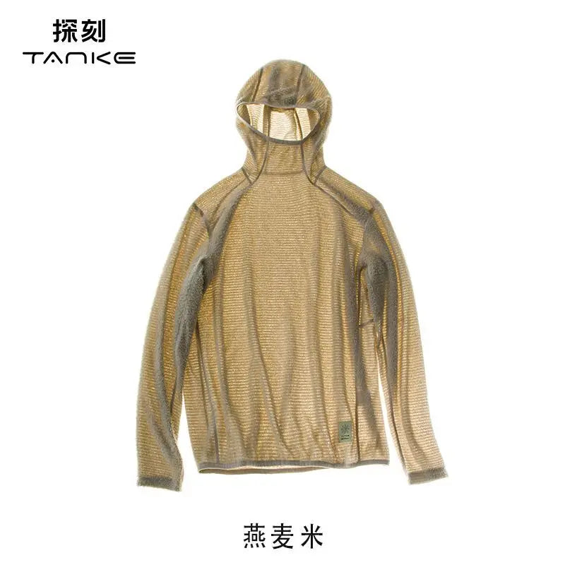 Thermolite® Lightweight Hooded T-Shirt Men's Long Sleeve Thermal Hoodie for Hiking, Camping & Cycling Anti-Static & Anti-Pilling
