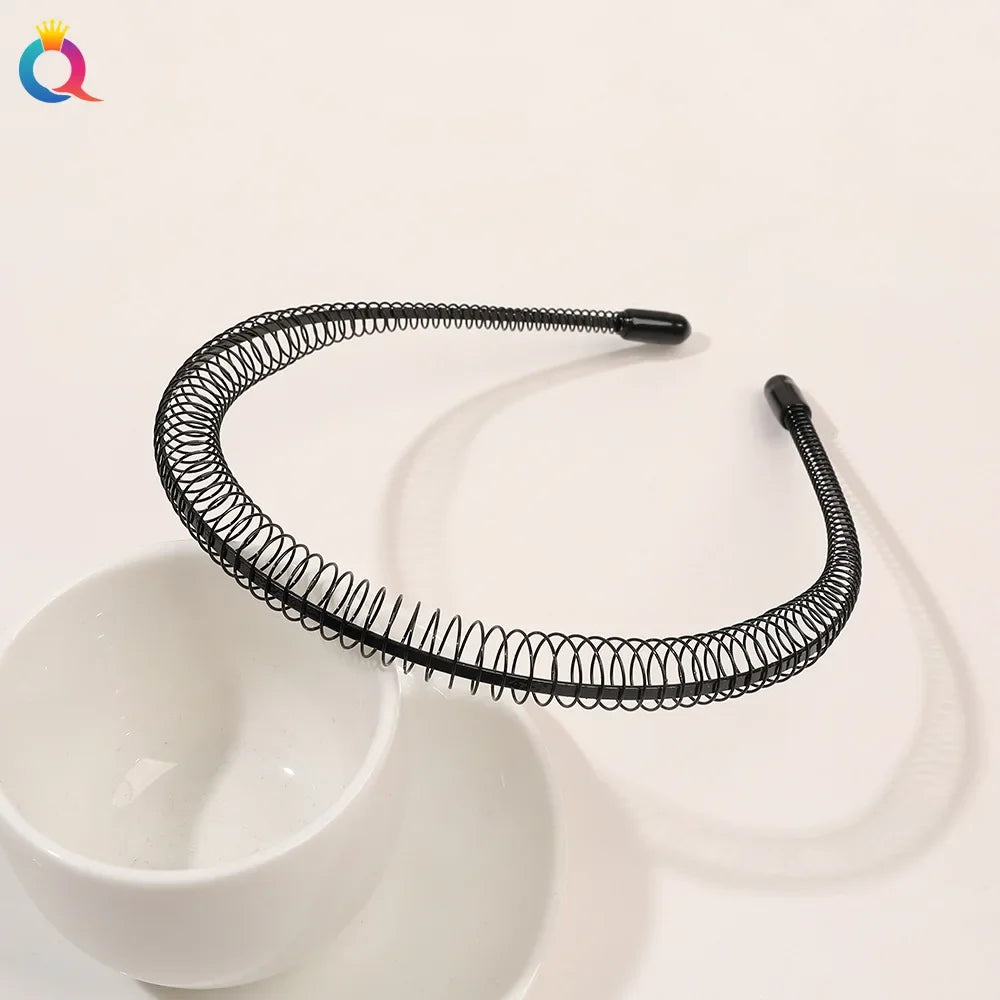 Fashion Metal Hair Band for Men Women Unisex Black Wavy Hair Head Hoop Band Sports Headband Hairband Hair Accessories Gifts