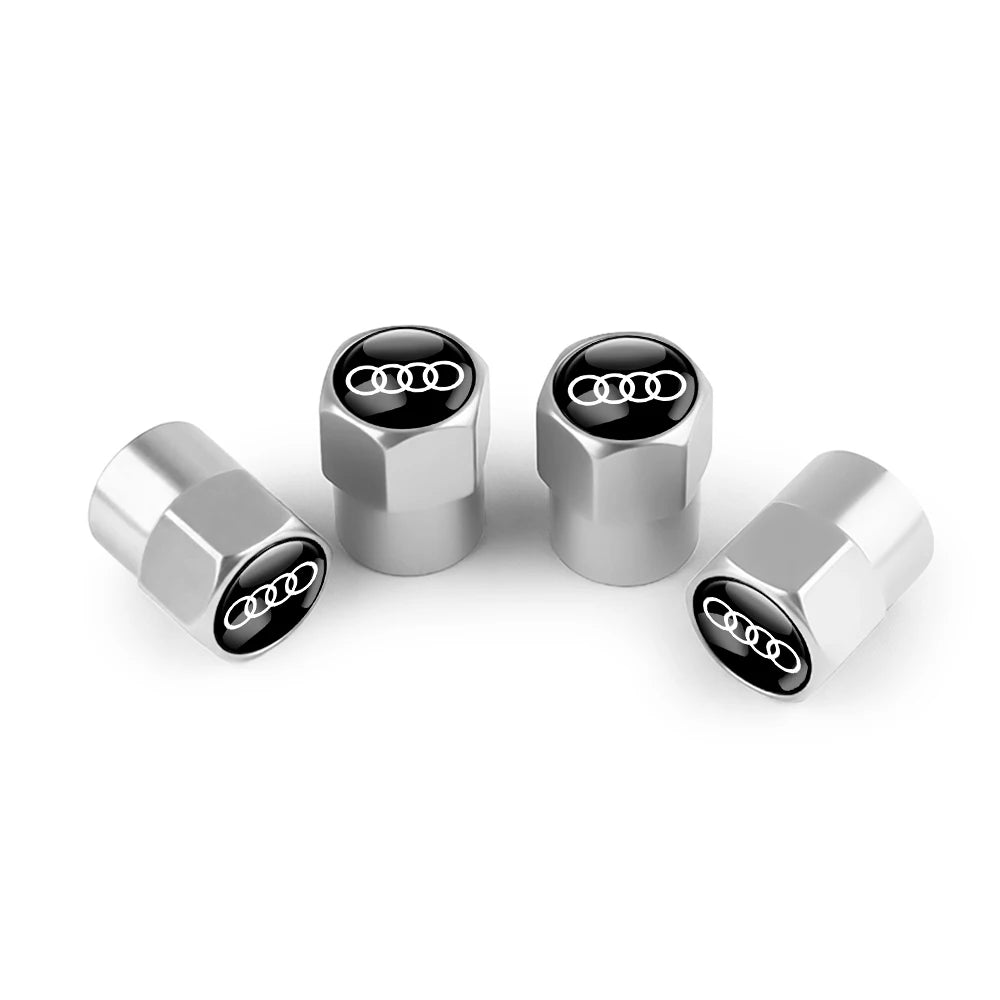 4pcs 3D Metal Car Wheel Tire Valve Air Stem Cap Covers for Audi A3 B5 B6 B7 B8 B9 8P 8V 8L A5 A4 C6 A6 RS Sline Q5 Q3 Q7 Quattro
